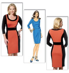 5673 EZ CLOSE FIT 3/4 SLEEVE MIDRIFF KNIT DRESS PATTERN 8-16